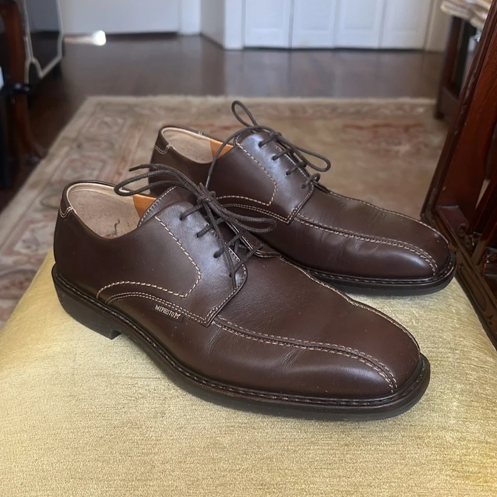 Mephisto Goodyear Welt Shoes Men's Size 10 Brown Casual Derby Oxford
